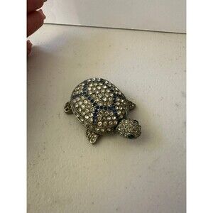 Sparkling Austrian Crystals Turtle Collector's Magnetic Hinged Trinket Box